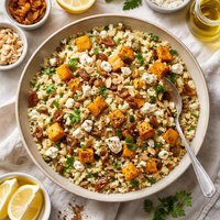 Couscous with Roast Pumpkin Raisins and Almonds