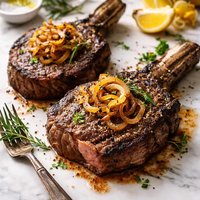 Cowboy Steaks with Onions