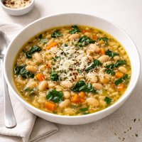 Cozy Orzo and White Bean Soup