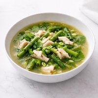 Crab and Asparagus Soup with Green Onions and Cilantro