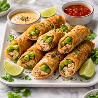 Crab Asparagus Egg Rolls with Three Dipping Sauces