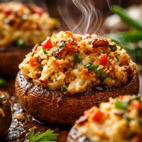 Crab Cake Stuffed Mushrooms