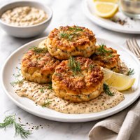 Crab Cakes with Whole Grain Mustard Remoulade