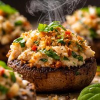Crab Fresh Basil Stuffed Mushrooms