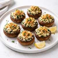 Crab Rockefeller Stuffed Mushrooms