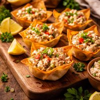 Crab Salad in Crisp Wonton Cups