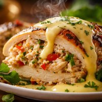 Crab Stuffed Chicken with Hollandaise Sauce