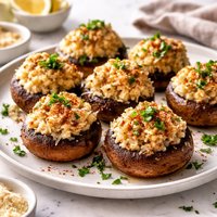 Crab Stuffed Mushrooms with Garlic Horseradish