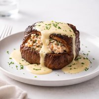 Crab Stuffed Steak with a Bearnaise Sauce