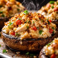 Crabmeat Stuffed Portabella Mushroom Caps