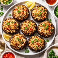 Crabmeat Stuffed Portobello Mushroom Caps Emeril