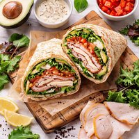 Cracked Pepper Turkey and Mozzarella Flat Bread Wrap