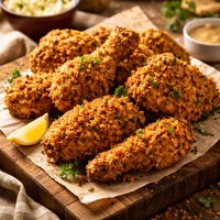 Cracker Coated Oven Fried Chicken