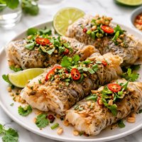 Crackling Rice Paper Wrapped Fish