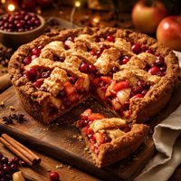 Cranberry Apple Pie with Soft Gingersnap Crust