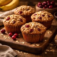 Cranberry Banana Oat Muffins