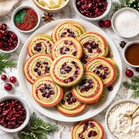 Cranberry Cherry Pinwheel Christmas Cookies