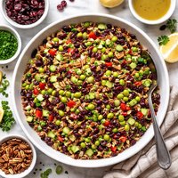 Cranberry Edamame Wild Rice Salad