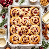 Cranberry Eggnog Rolls
