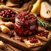 Cranberry Pear and Ginger Chutney
