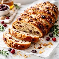 Cranberry Raisin Almond Strietzel Bread
