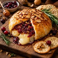 Cranberry Toasted Almond Brie En Croute