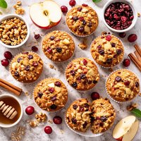 Cranberry Walnut Apple Muffins