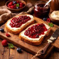 Cream Cheese and Jam Toast