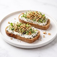 Cream Cheese Black Olive Walnut Sprout Sandwiches