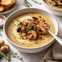 Cream of Caramelized Onion and Mushroom Soup