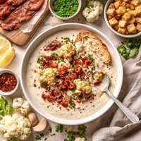 Cream of Cauliflower and Bacon Soup