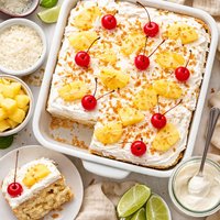 Cream of Coconut Poke Cake