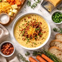 Cream of Potato and Carrot Cheddar Soup Lower Fat