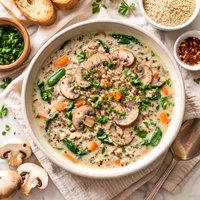 Cream of Quinoa Mushroom Soup