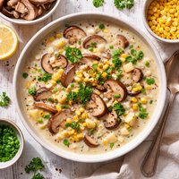 Cream of Shiitake and Corn Soup