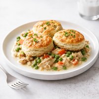 Creamed Chicken N Veggies with Biscuit Topping