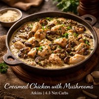 Creamed Chicken with Mushrooms Atkins 4 5 Net Carbs