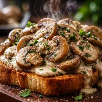 Creamed Mushrooms on Toast