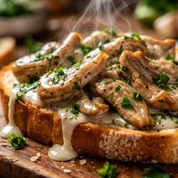 Creamed Oysters Mushrooms on Toast