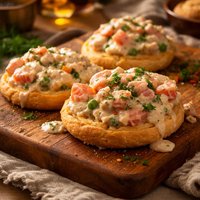 Creamed Salmon on Biscuits