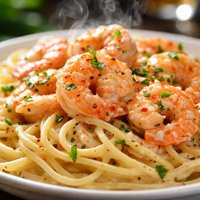 Creamed Shrimp and Spaghetti