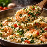 Creamy and Low Fat Shrimp Crepe Filling