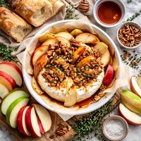 Creamy Baked Brie with Apples and Maple Syrup