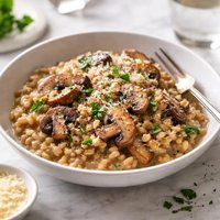 Creamy Barley Risotto with Mushrooms and Parmesan