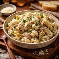 Creamy Cauliflower and Artichoke Salad with Parmesan Cheese