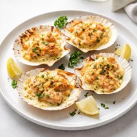Creamy Cheesy Coquilles St Jacques Scallops
