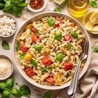 Creamy Chevre and Basil Pasta