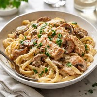 Creamy Chicken Mushroom Pasta