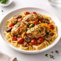 Creamy Chicken or Pork Cacciatore in Crock Pot