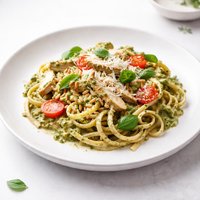 Creamy Chicken Pesto Linguine